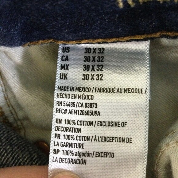 American Eagle Mens Cotton Relaxed Straight Leg Denim Jeans Blue Size 30x32 - Picture 6 of 7